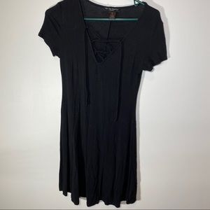 black lace up dress size small